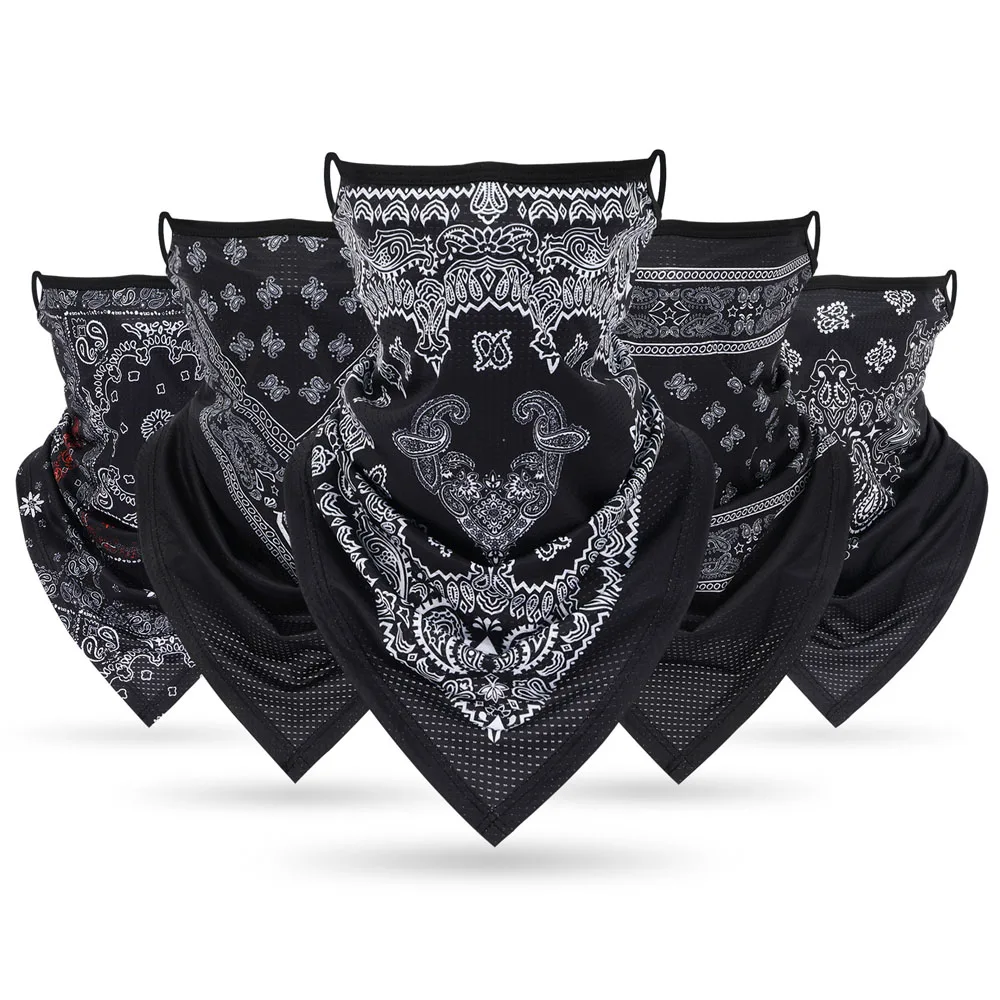 Bandana Blank White - قناع باندونا متعدد الوظائف مع حلقات