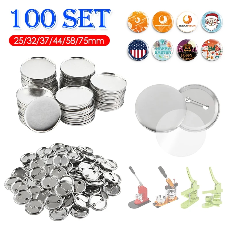 100 مجموعة فارغة شارة دبوس زر  - مراجعة Button Badge Blank وسعره